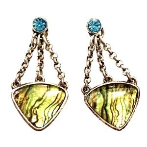 Blue Green dangle earrings